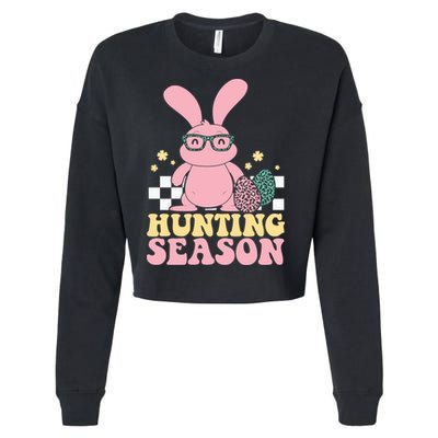 Hunting Season Easter Eggs Bunny Holiday Cropped Pullover Crew