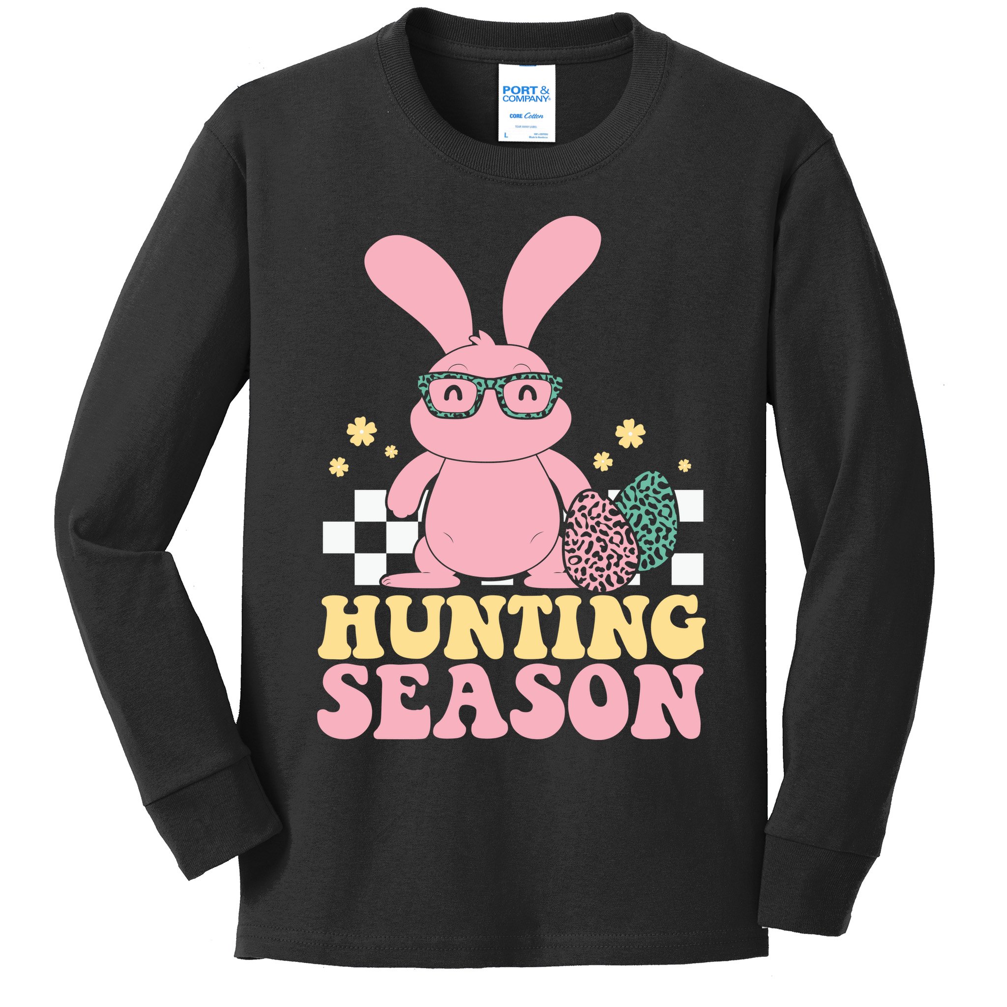 Hunting Season Easter Eggs Bunny Holiday Kids Long Sleeve Shirt