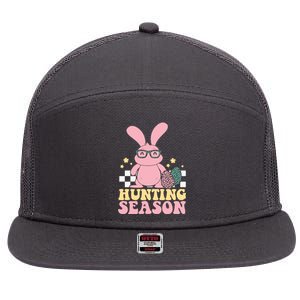 Hunting Season Easter Eggs Bunny Holiday 7 Panel Mesh Trucker Snapback Hat