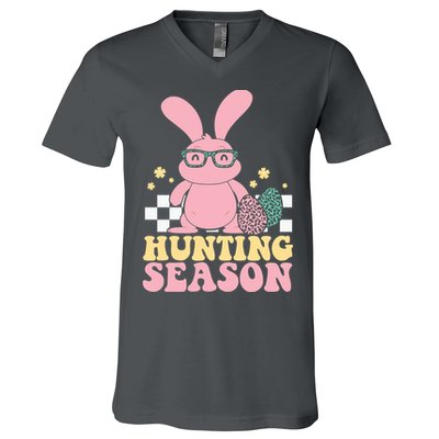 Hunting Season Easter Eggs Bunny Holiday V-Neck T-Shirt
