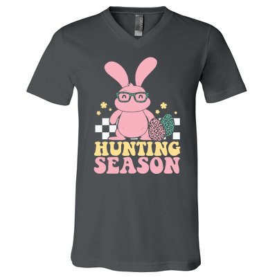 Hunting Season Easter Eggs Bunny Holiday V-Neck T-Shirt