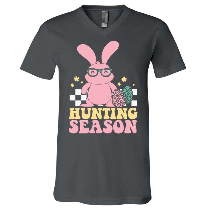 Hunting Season Easter Eggs Bunny Holiday V-Neck T-Shirt