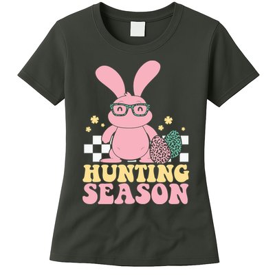 Hunting Season Easter Eggs Bunny Holiday Womens T-Shirt