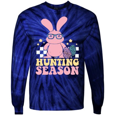 Hunting Season Easter Eggs Bunny Holiday Tie-Dye Long Sleeve Shirt