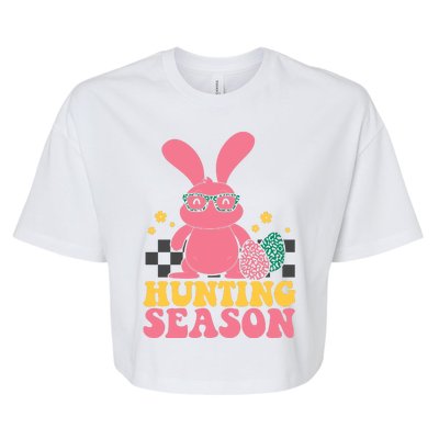 Hunting Season Easter Eggs Bunny Holiday Bella+Canvas Jersey Crop Tee