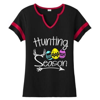 Hunting Season Egg Dear Easter Day Men Funny Ladies Halftime Notch Neck Tee