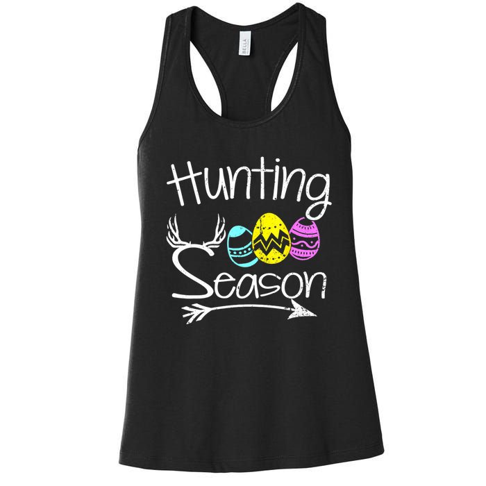 Hunting Season Egg Dear Easter Day Men Funny Women's Racerback Tank