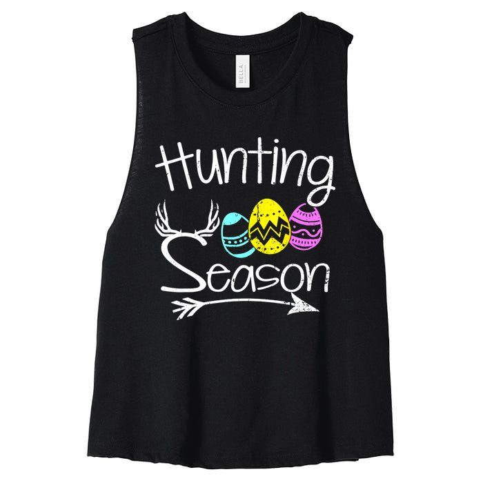 Hunting Season Egg Dear Easter Day Men Funny Women's Racerback Cropped Tank