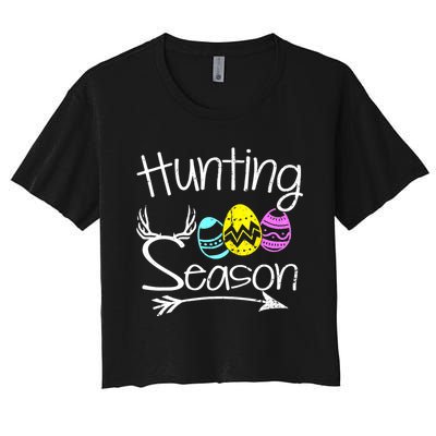 Hunting Season Egg Dear Easter Day Men Funny Women's Crop Top Tee