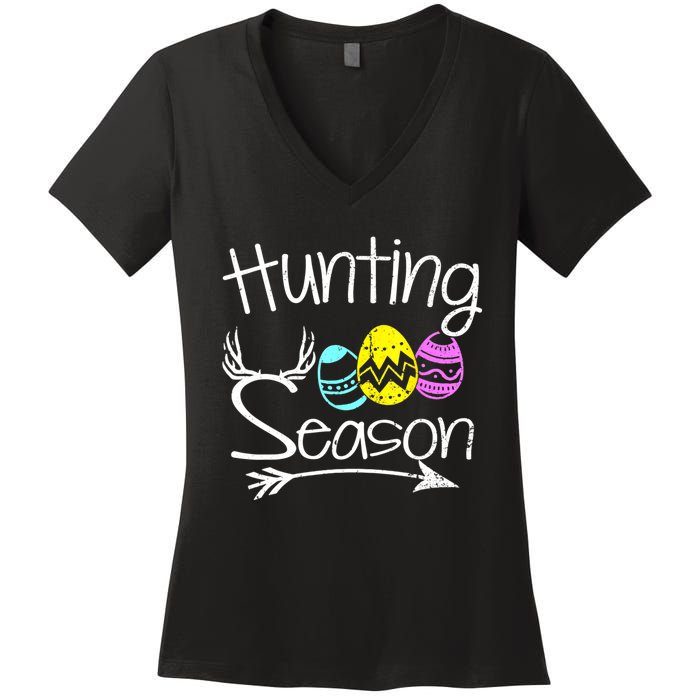 Hunting Season Egg Dear Easter Day Men Funny Women's V-Neck T-Shirt