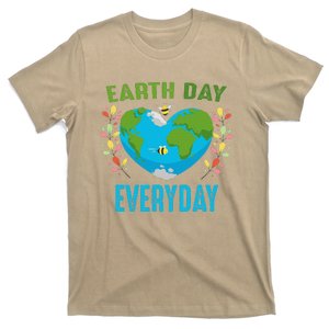 Heart Shaped Earth Day Everyday Bees World Environment Day T-Shirt