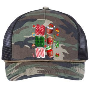 Hohoho Santa Elf Reindeer Football Ball Xmas Light Christmas Gift Retro Rope Trucker Hat Cap