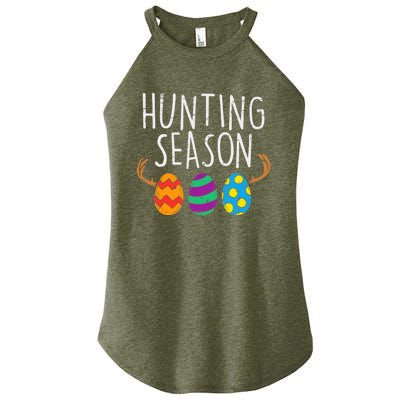 Hunting Season Eggs Deer Funny Easter Day Egg Hunt Hunter Women’s Perfect Tri Rocker Tank