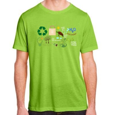 H2o Save Energy Think Green More Trees Fresh Food Earth Day Gift Adult ChromaSoft Performance T-Shirt