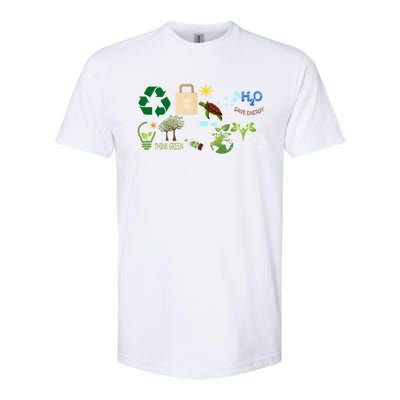 H2o Save Energy Think Green More Trees Fresh Food Earth Day Gift Softstyle® CVC T-Shirt