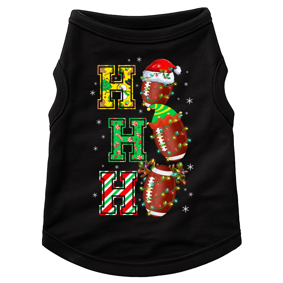 Hohoho Santa Elf Reindeer Football Balls And Christmas Lights Meaningful Gift Doggie Tank