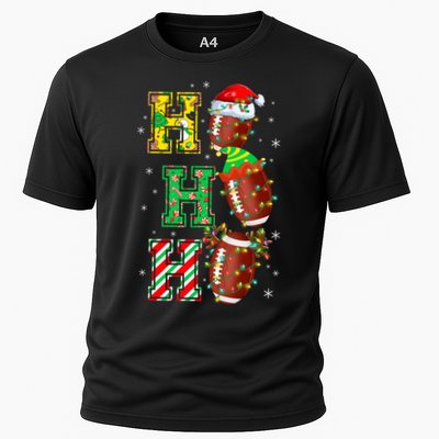 Hohoho Santa Elf Reindeer Football Balls And Christmas Lights Meaningful Gift Performance Shirt