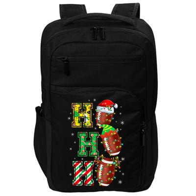 Hohoho Santa Elf Reindeer Football Balls And Christmas Lights Meaningful Gift Impact Tech Backpack