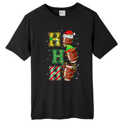 Hohoho Santa Elf Reindeer Football Balls And Christmas Lights Meaningful Gift Tall Fusion ChromaSoft Performance T-Shirt