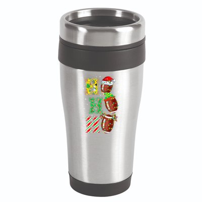 Hohoho Santa Elf Reindeer Football Balls And Christmas Lights Meaningful Gift 16oz Travel Tumbler