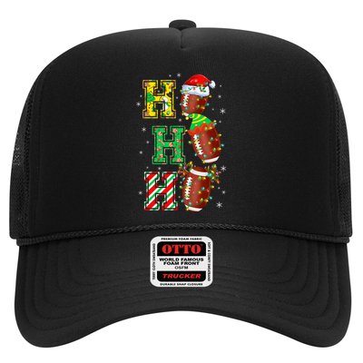 Hohoho Santa Elf Reindeer Football Balls And Christmas Lights Meaningful Gift Trucker Hat