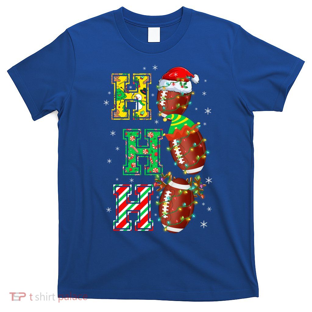 Hohoho Santa Elf Reindeer Football Balls And Christmas Lights Meaningful Gift T-Shirt