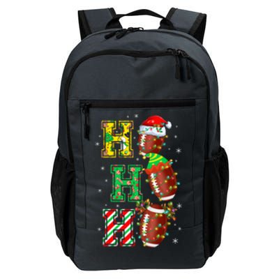 Hohoho Santa Elf Reindeer Football Balls And Christmas Lights Meaningful Gift Daily Commute Backpack