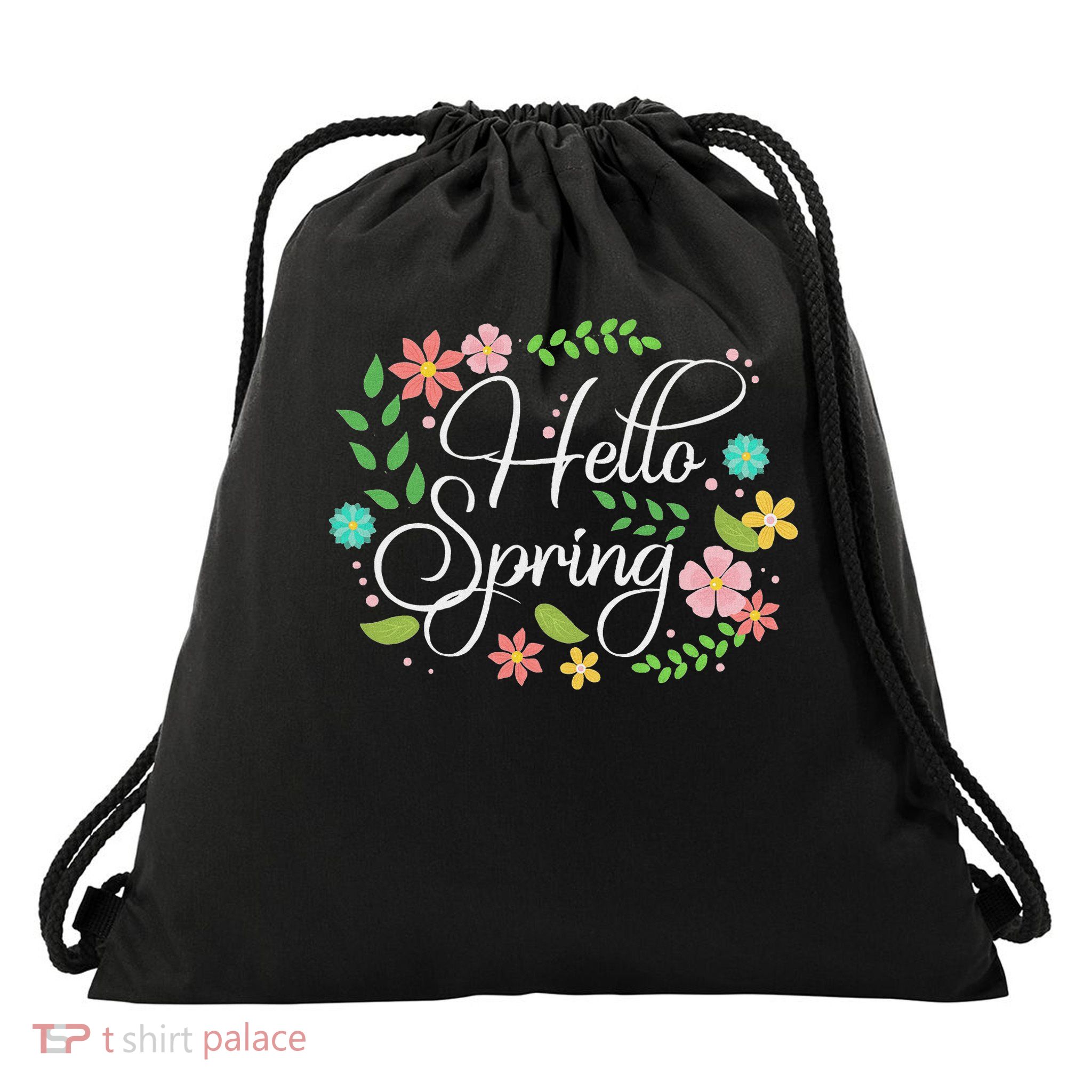 Hello Spring Flowers Costume Floral First Day Of Spring Drawstring Bag