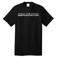 He Sermonator Funny Pastor Prayer Warrior Motorcycle Pastor Tall T-Shirt