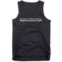 He Sermonator Funny Pastor Prayer Warrior Motorcycle Pastor Tank Top