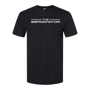 He Sermonator Funny Pastor Prayer Warrior Motorcycle Pastor Softstyle CVC T-Shirt