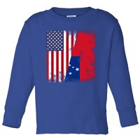 Half Samoan Flag Vintage Samoa Usa Gift Toddler Long Sleeve Shirt