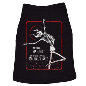 Headed Straight For Hell’S Gate Funny Red Skeleton Halloween Doggie Tank