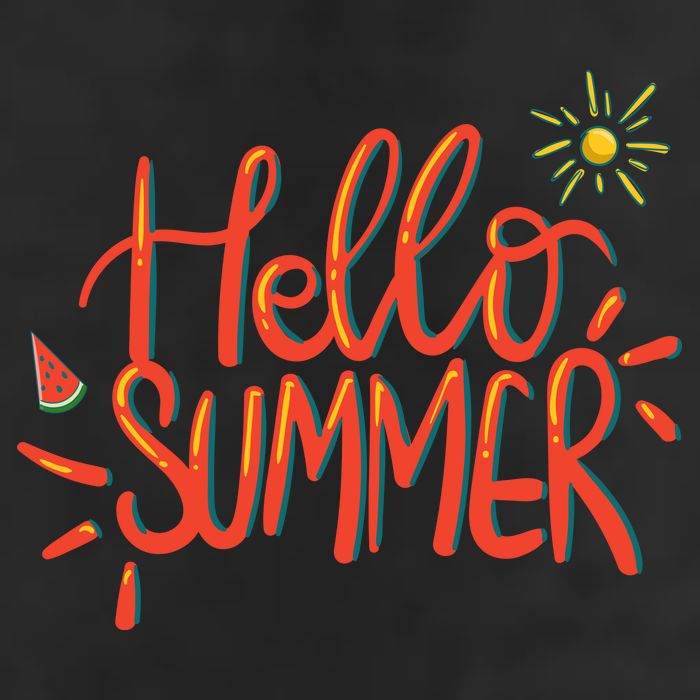 Hello Summer Fun Cute 7 Panel Mesh Trucker Snapback Hat