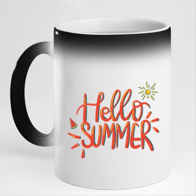 Hello Summer Fun Cute 11oz Black Color Changing Mug