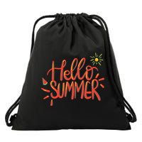 Hello Summer Fun Cute Drawstring Bag