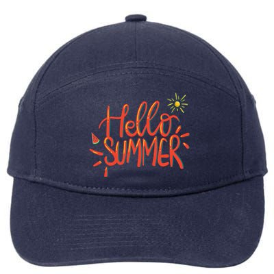 Hello Summer Fun Cute 7-Panel Snapback Hat