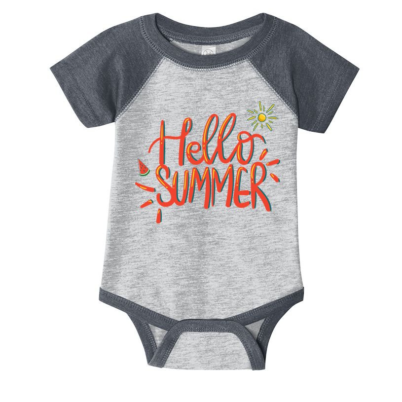 Hello Summer Fun Cute Infant Baby Jersey Bodysuit
