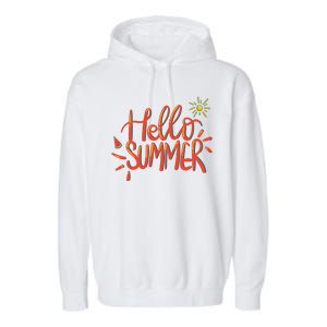 Hello Summer Fun Cute Garment-Dyed Fleece Hoodie