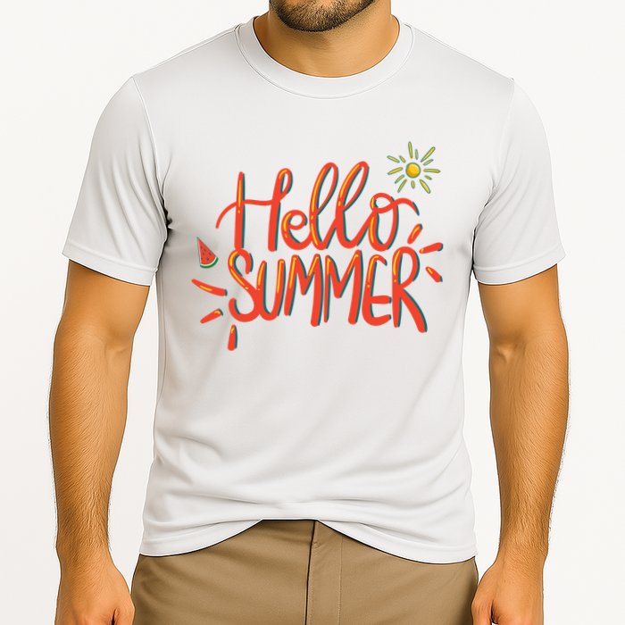 Hello Summer Fun Cute Cooling Performance Crew T-Shirt