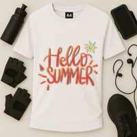 Hello Summer Fun Cute Cooling Performance Crew T-Shirt