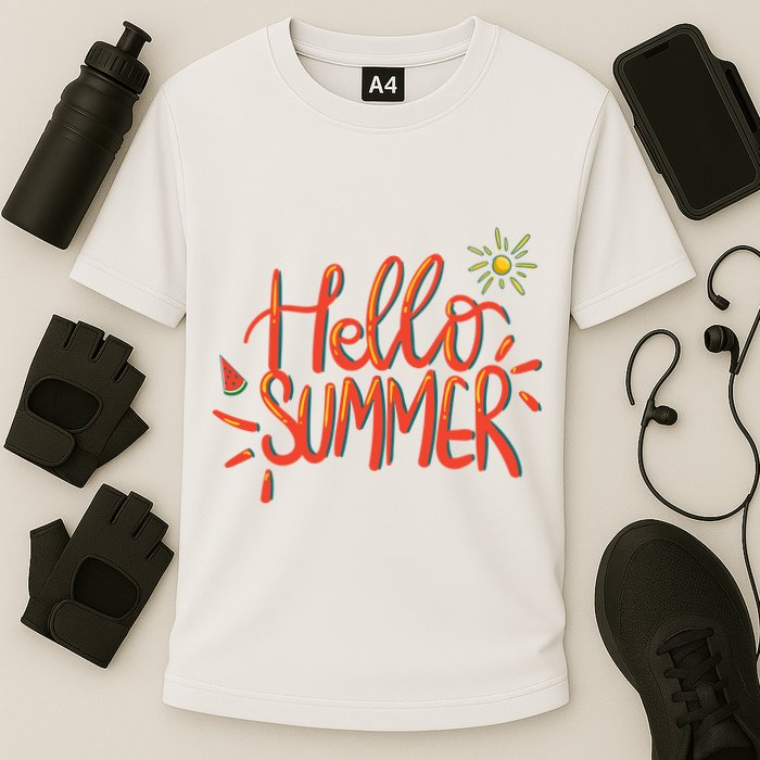 Hello Summer Fun Cute Cooling Performance Crew T-Shirt