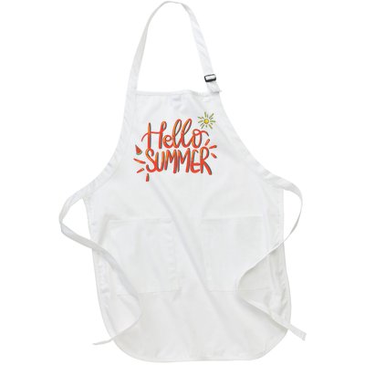 Hello Summer Fun Cute Full-Length Apron With Pockets