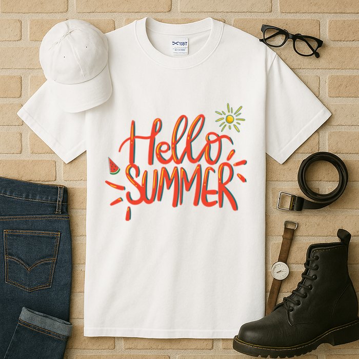 Hello Summer Fun Cute Tall T-Shirt