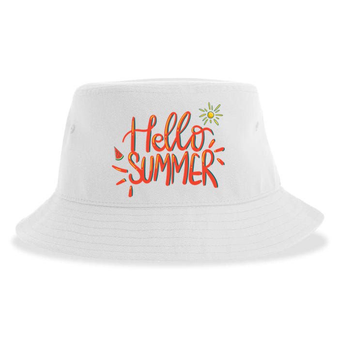 Hello Summer Fun Cute Sustainable Bucket Hat