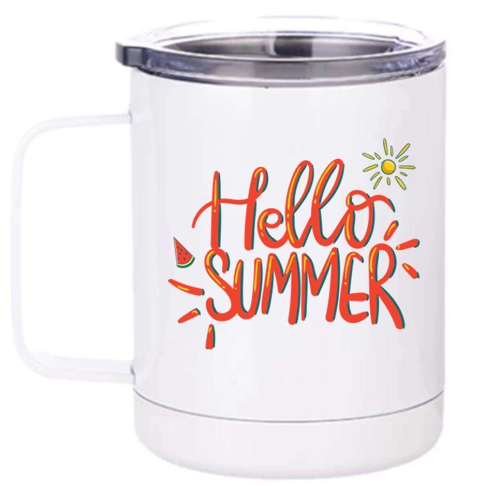 Hello Summer Fun Cute 12 oz Stainless Steel Tumbler Cup