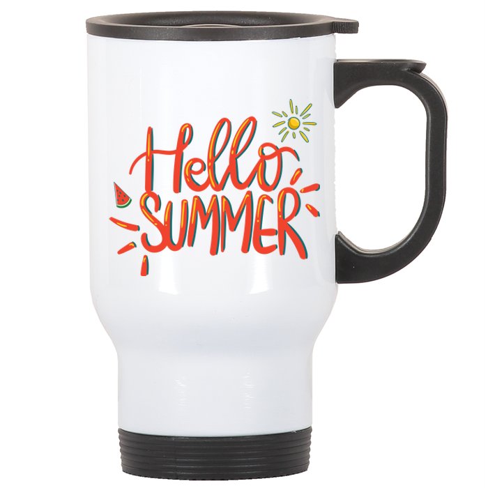 Hello Summer Fun Cute Stainless Steel Travel Mug