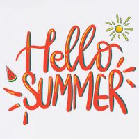 Hello Summer Fun Cute Ladies Long Sleeve Shirt
