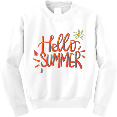 Hello Summer Fun Cute Kids Sweatshirt