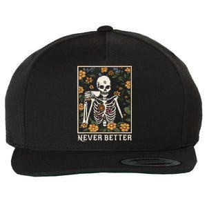 Halloween Shirts For Women Never Better Skeleton Funny Skull Wool Snapback Cap